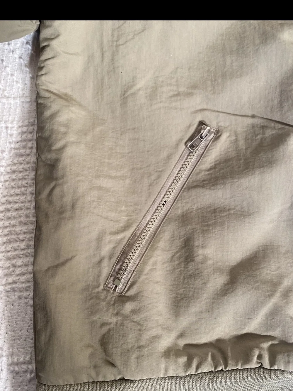 L.L. Bean Olive and Navy Lined Bomber Jacket
